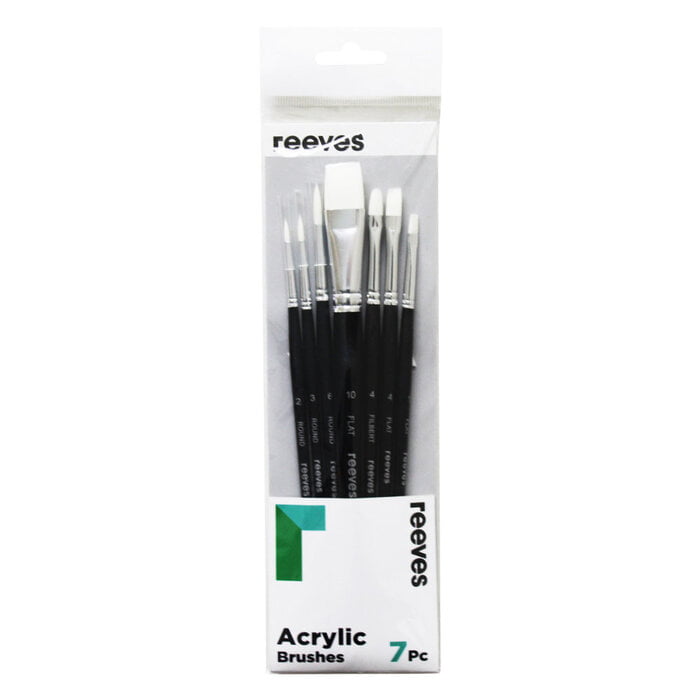 7 Pack acrylic brushes - Short Handle