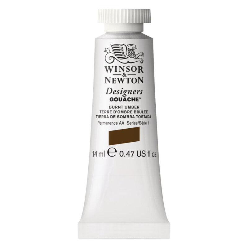 W&N Des Gouache 14ml Burnt Umber 076 S1