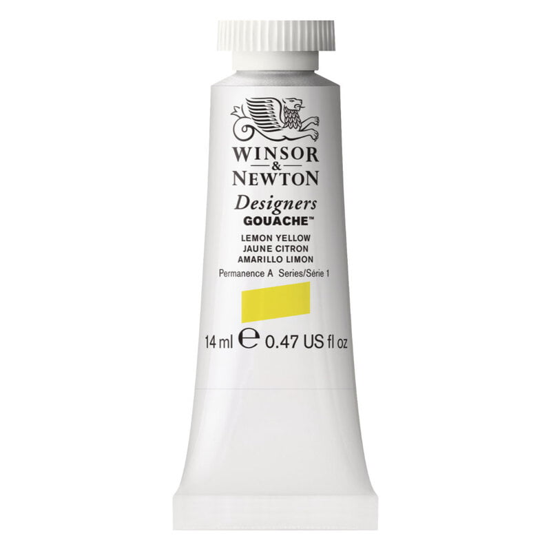 W&N Des Gouache 14ml Lemon Yellow 345 S1