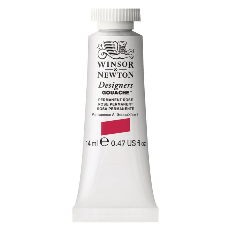 W&N Des Gouache 14ml Permanent Rose 502 S3